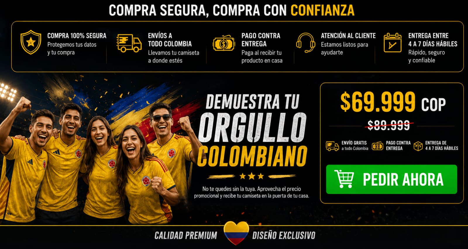 CAMISETA SELECCION COLOMBIA CABALLERO